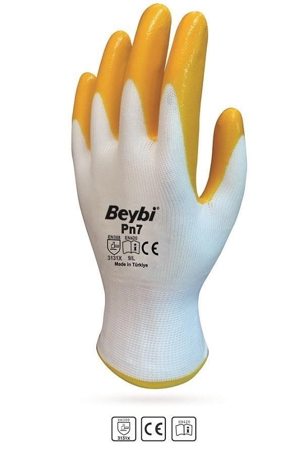 BEYBİ PN7  ELDİVEN BEYAZ-SARI XL/10