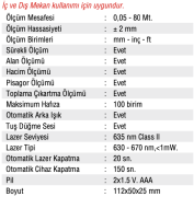 MERCURE LAZER METRE 80 METRE