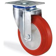 LASTİK TEKERLEK SARHOŞ FRENLİ 100 - 30 MM KIRMIZI