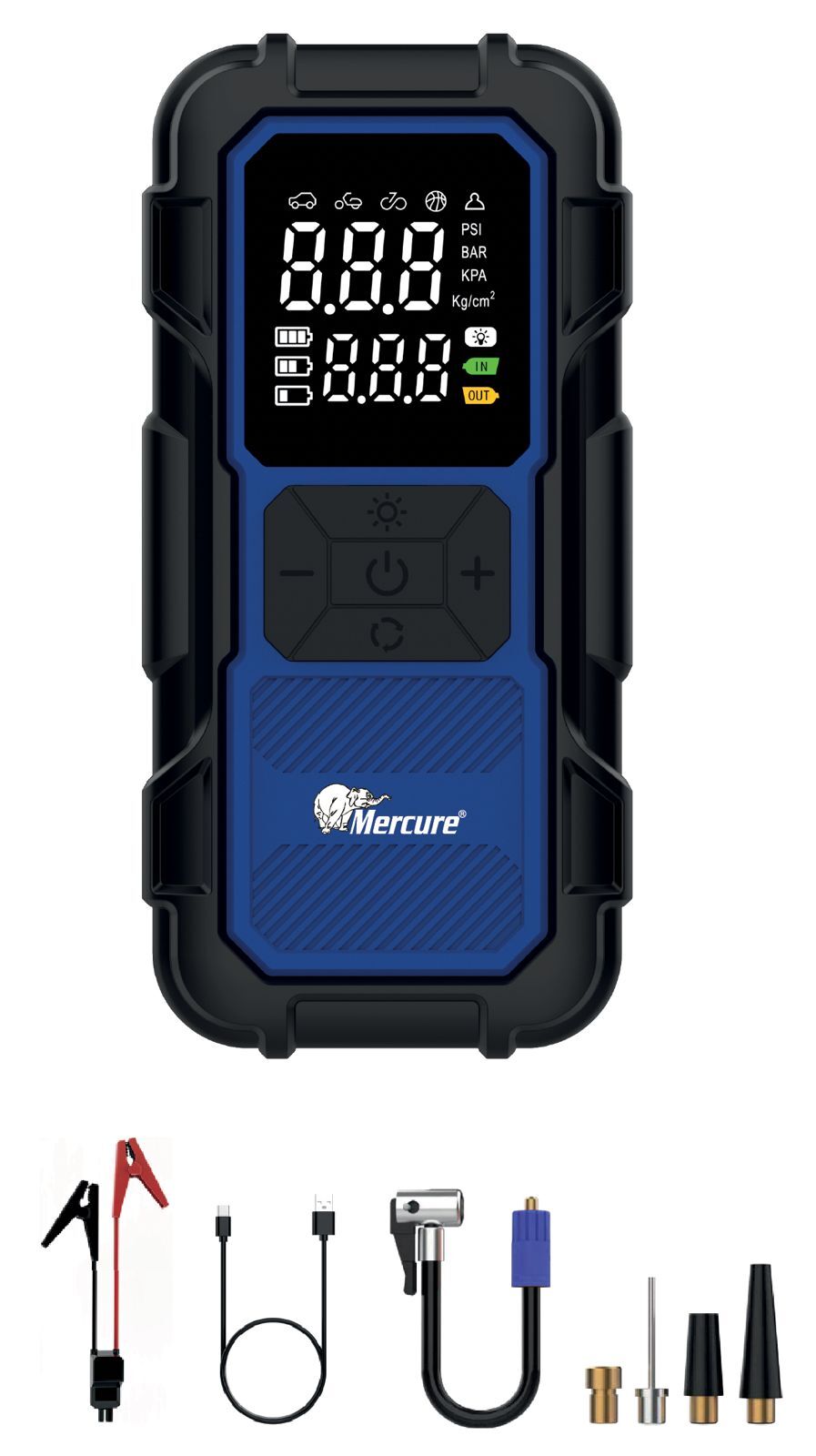 MERCURE AKÜ TAKVİYE LASTİK ŞİŞİRME ŞARJLI MC-5647