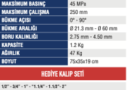MERCURE BORU BÜKME MAKİNASI 1/2-2 HİDROLİK AYAKLI