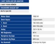 MERCURE BOYA VE HARÇ KARIŞTIRICI MİKSER 1800 W.