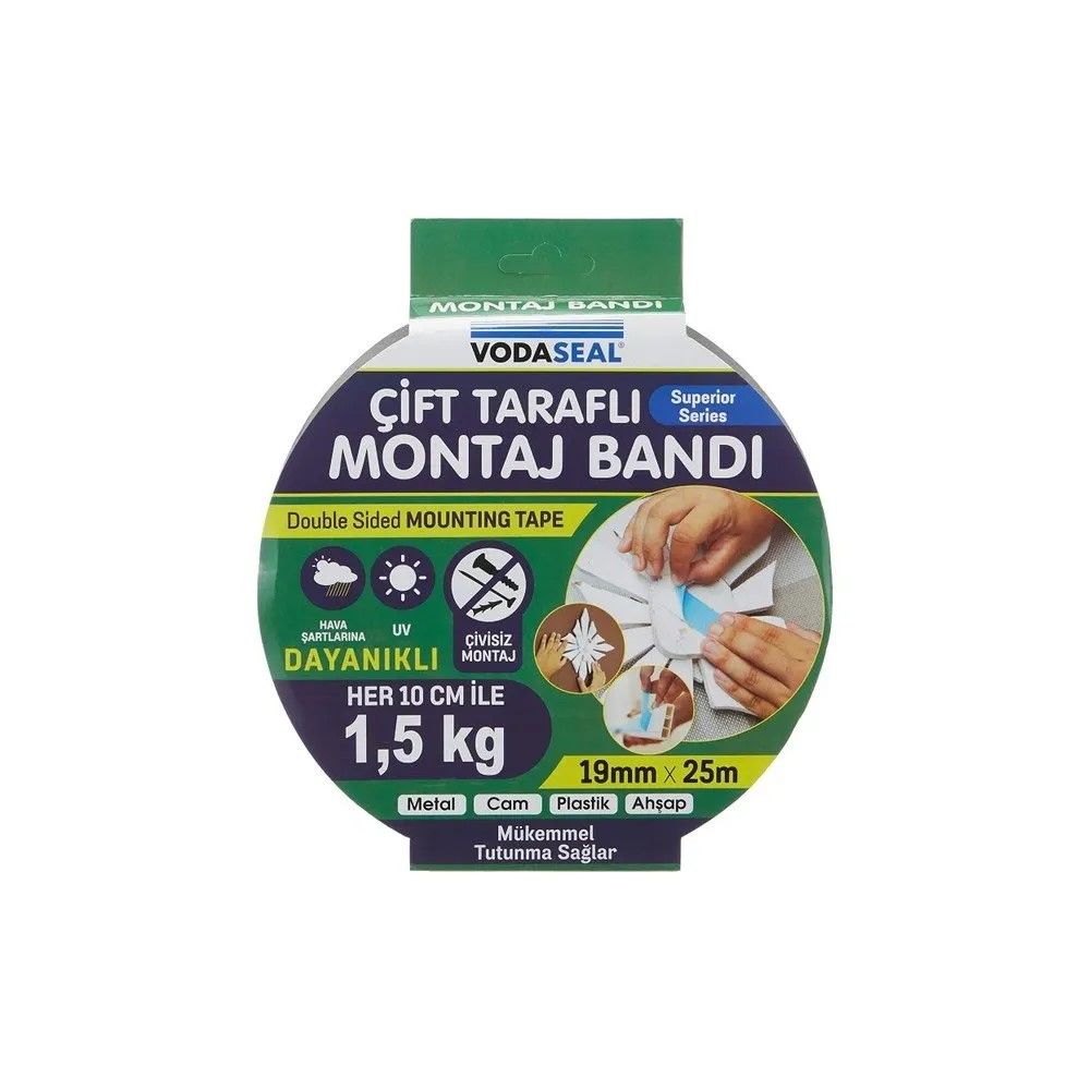 VODASEAL ÇİFT TARAFLI KÖPÜK MONTAJ BANDI 19 MM