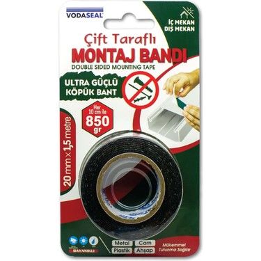 VODASEAL VHB MONTAJ BANDI 20MM*2M GRİ