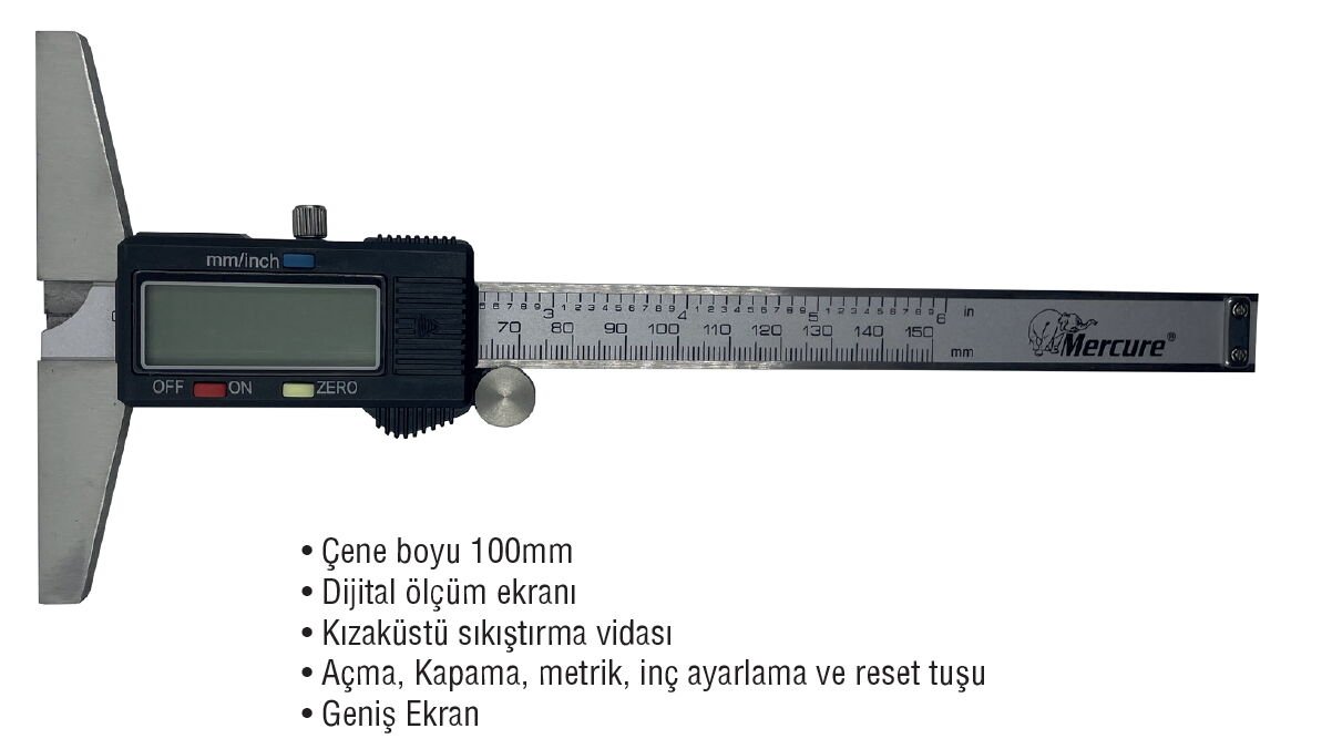 MERCURE DİJİTAL DERİNLİK KUMPASI 150x0.01mm.PROF.