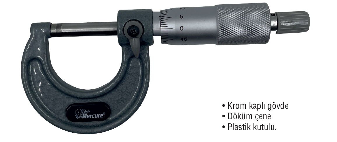 MERCURE DIŞ ÇAP MİKROMETRESİ 0-25x0,01mm. PROF.