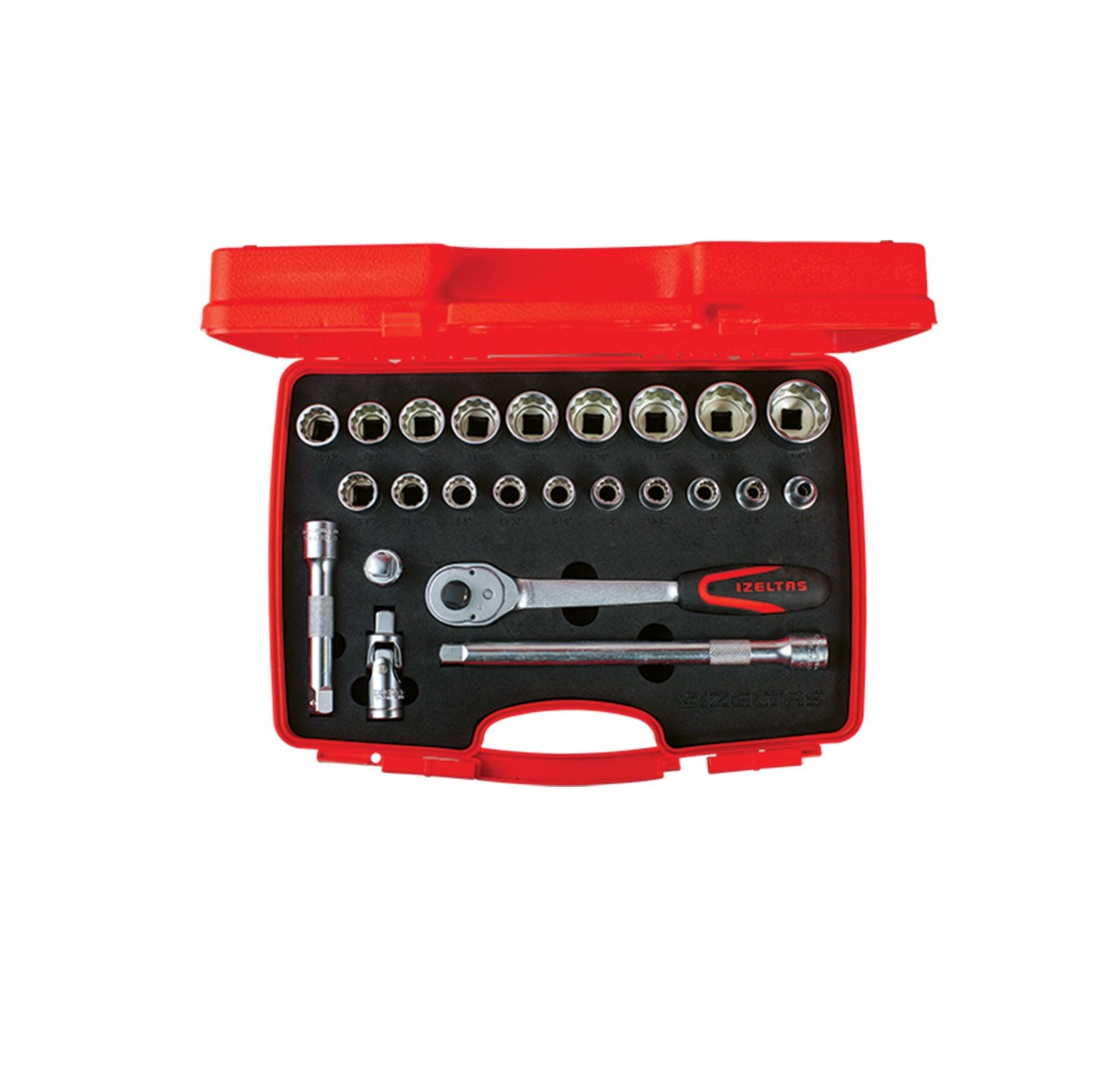 İZELTAŞ 1/2''ON İKİ KÖŞE LOKMA ANAHTAR TAKIMI 24''LÜ